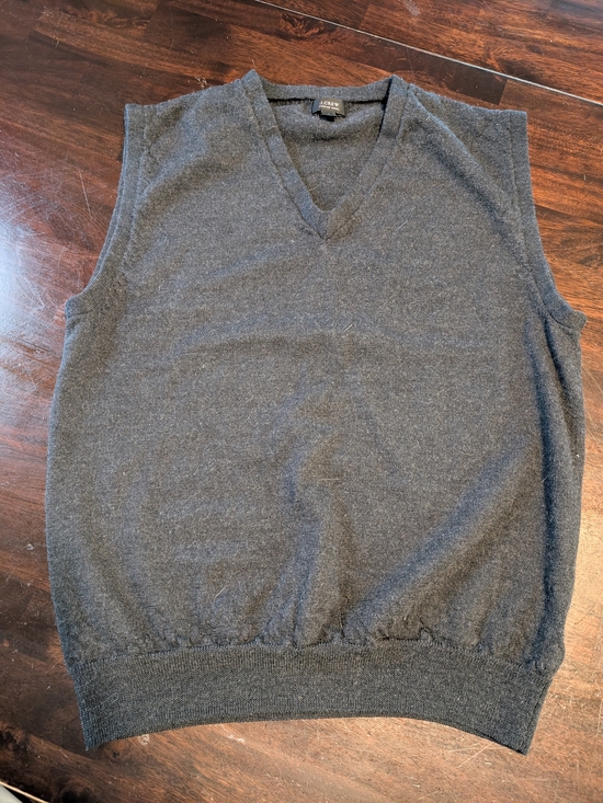 J. Crew Other - J. Crew 100% Merino Wool M Charcoal V-Neck Sweater Vest, Men's M